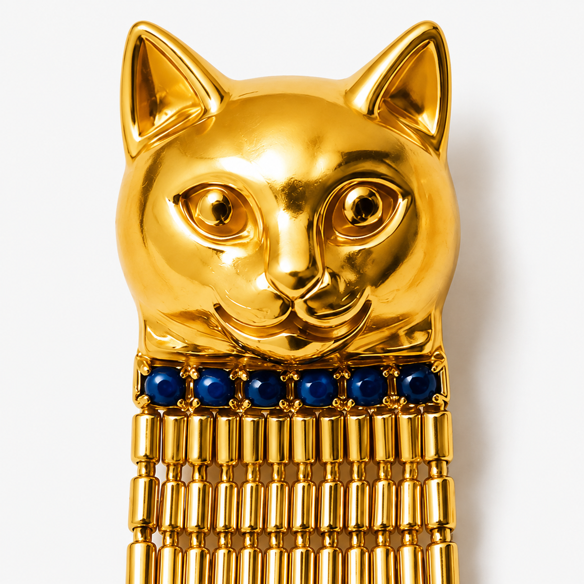 Vintage Egyptian Bastet Cat Tassel Earrings
