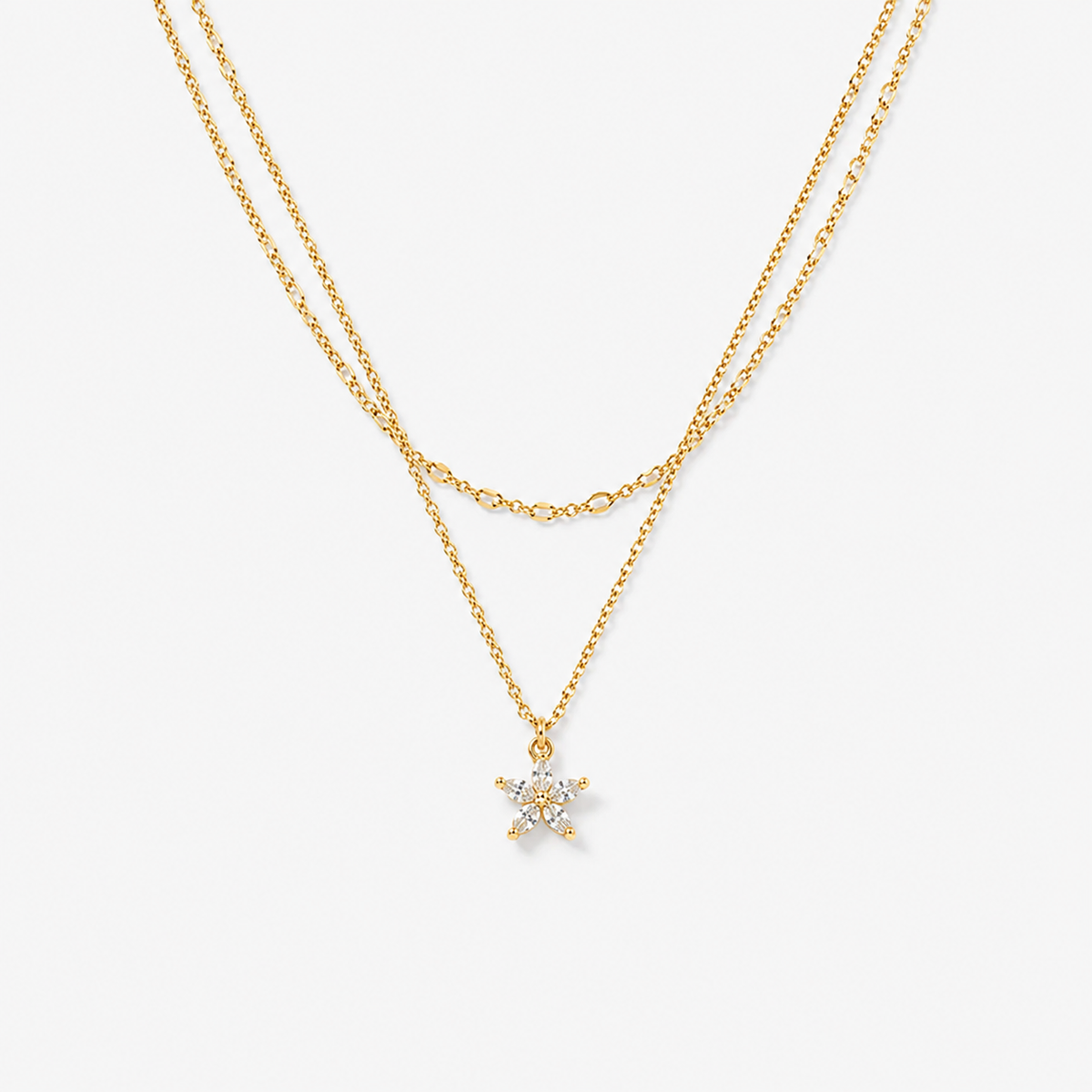 Dainty CZ Flower Necklace