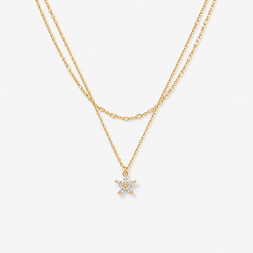 Dainty CZ Flower Necklace