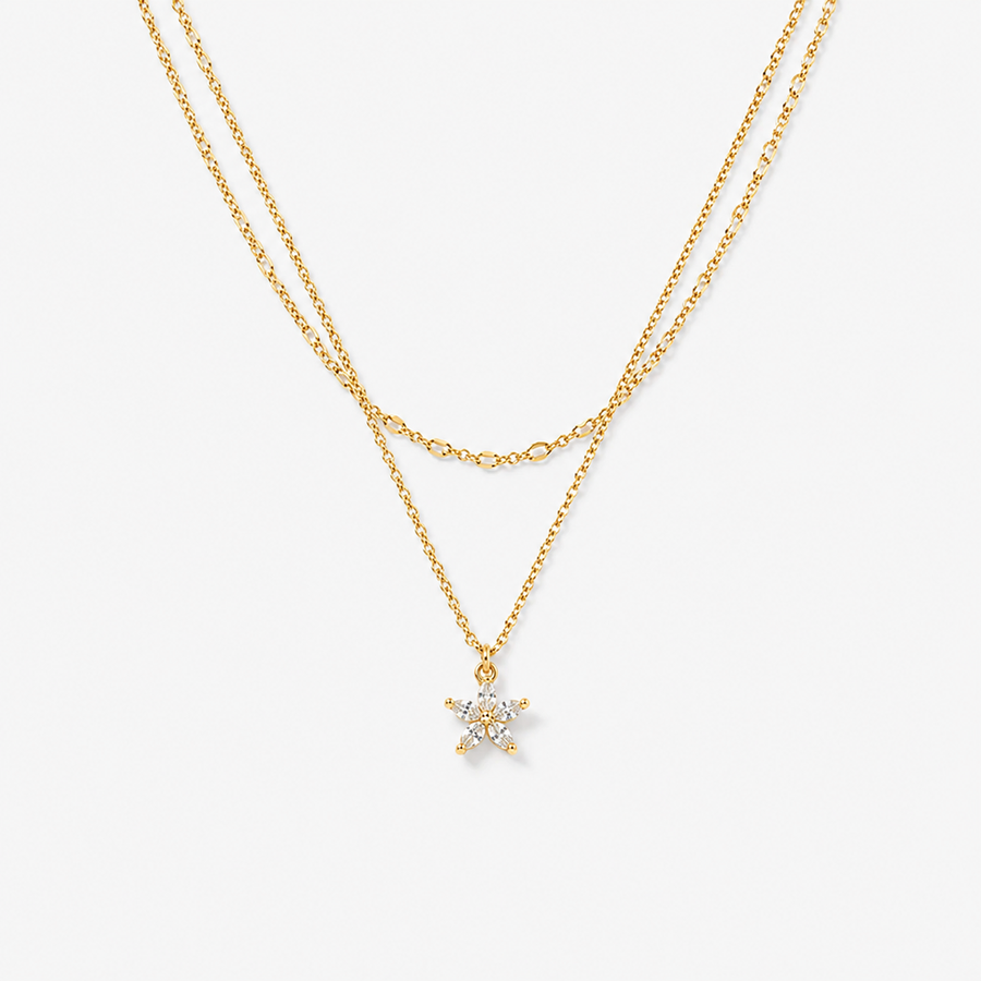 Dainty CZ Flower Necklace