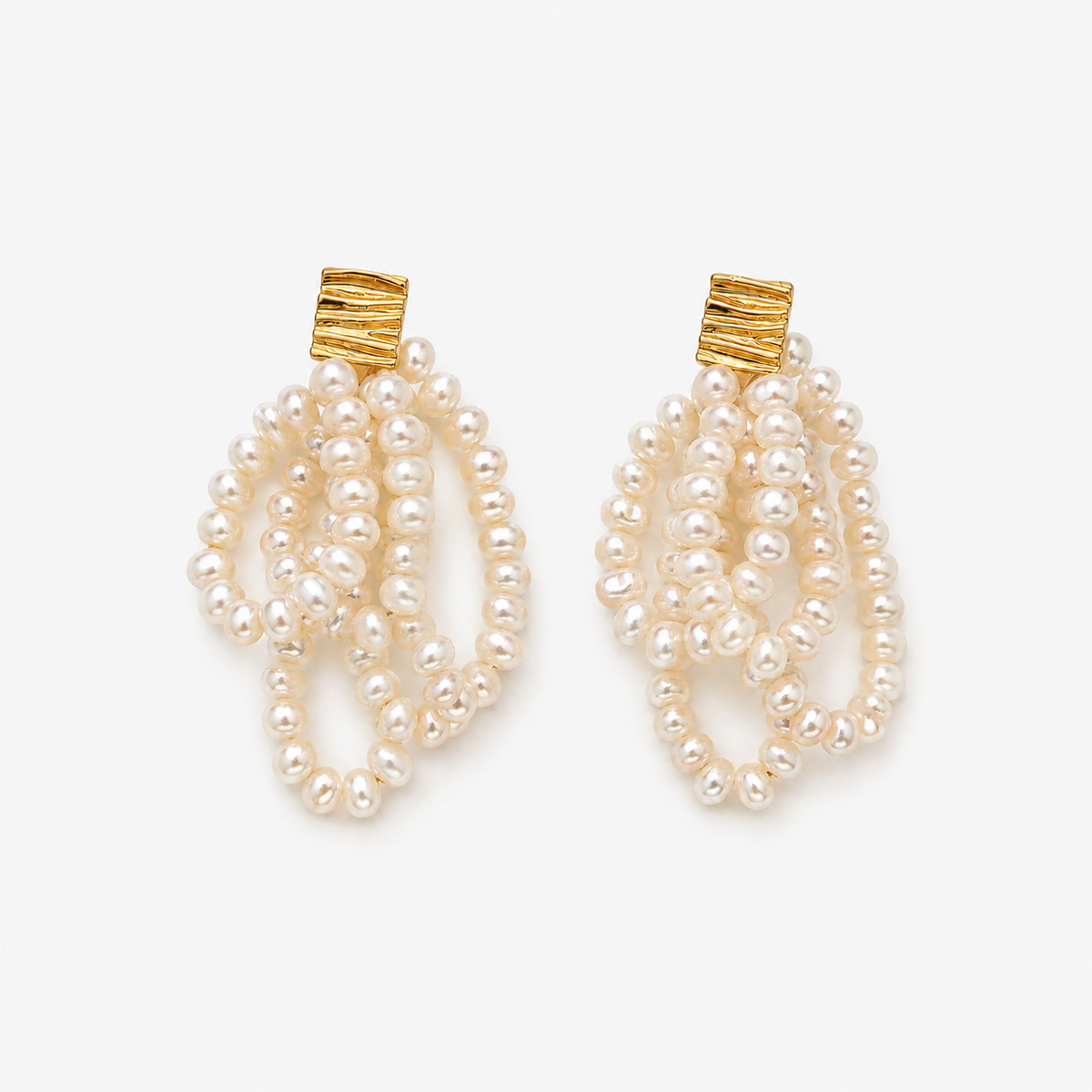 Layered Pearl Dangle Earrings