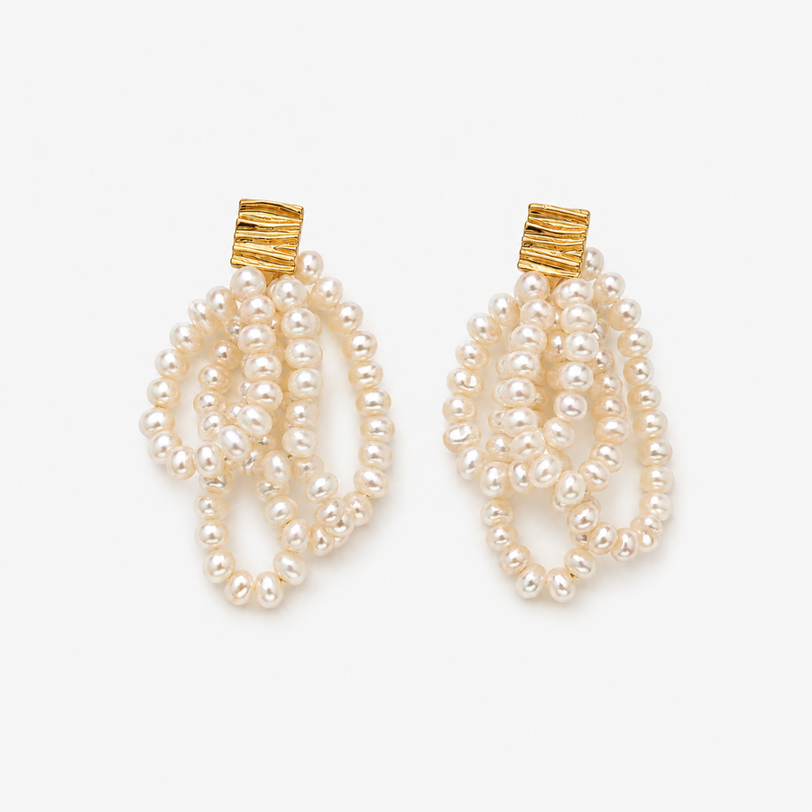 Layered Pearl Dangle Earrings
