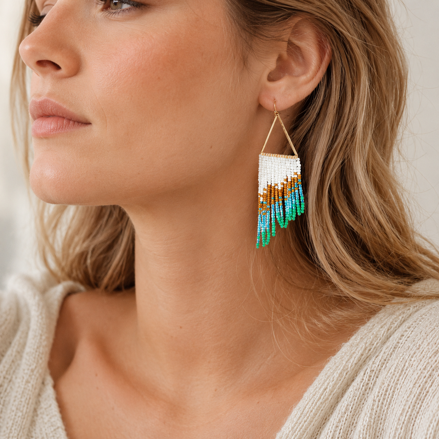 Bohemian Seed Bead Tassel Earrings