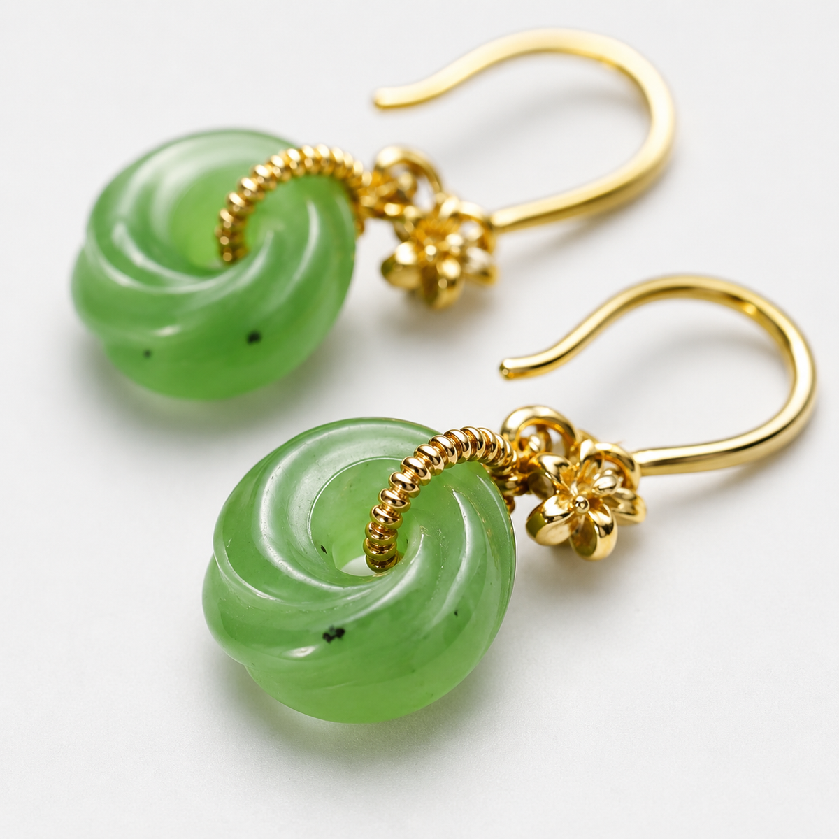 Hetian Jasper Dangle Earrings