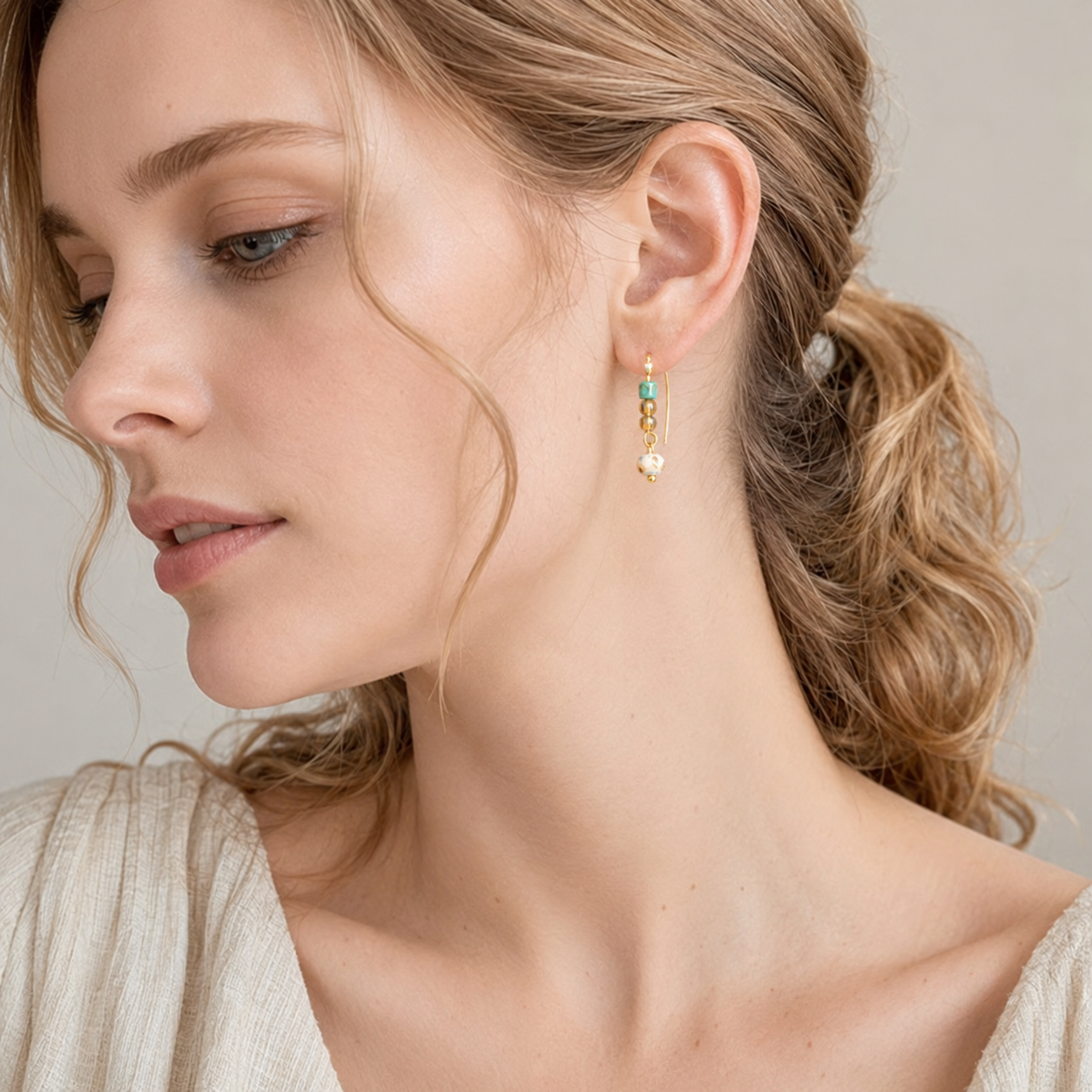 Vintage Colored Glaze Earrings