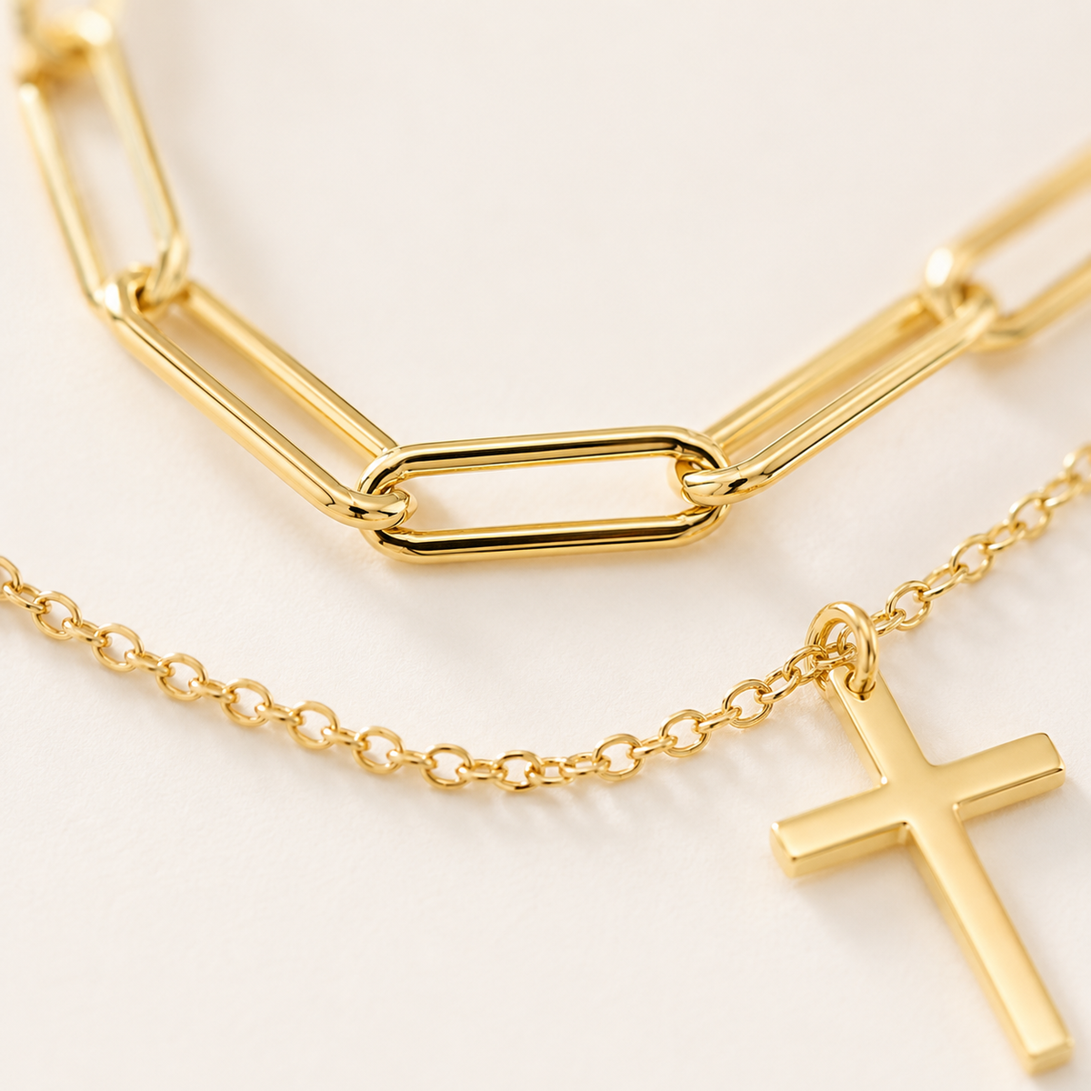 Paperclip Cross Pendant Necklace