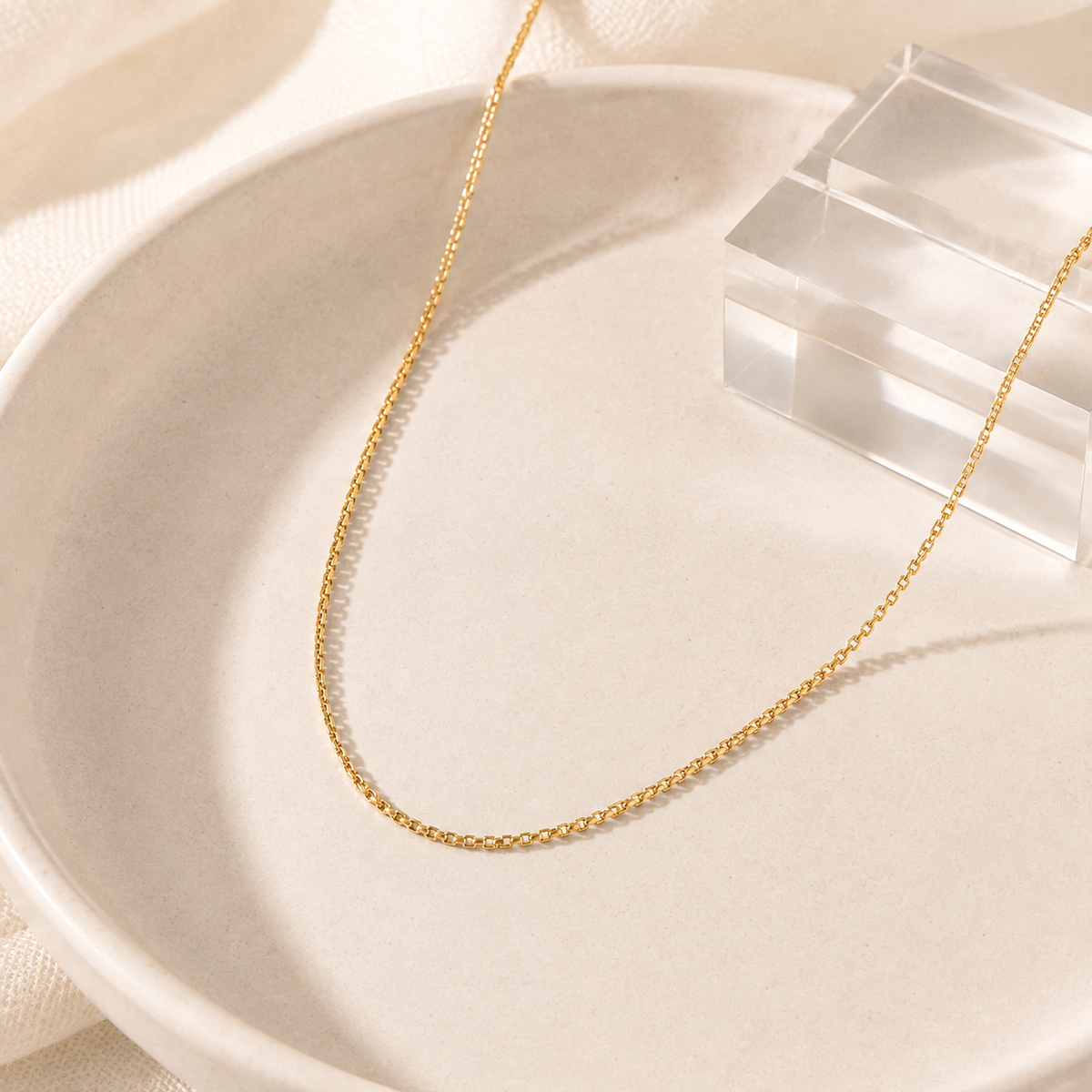 Thin Box Chain Necklace