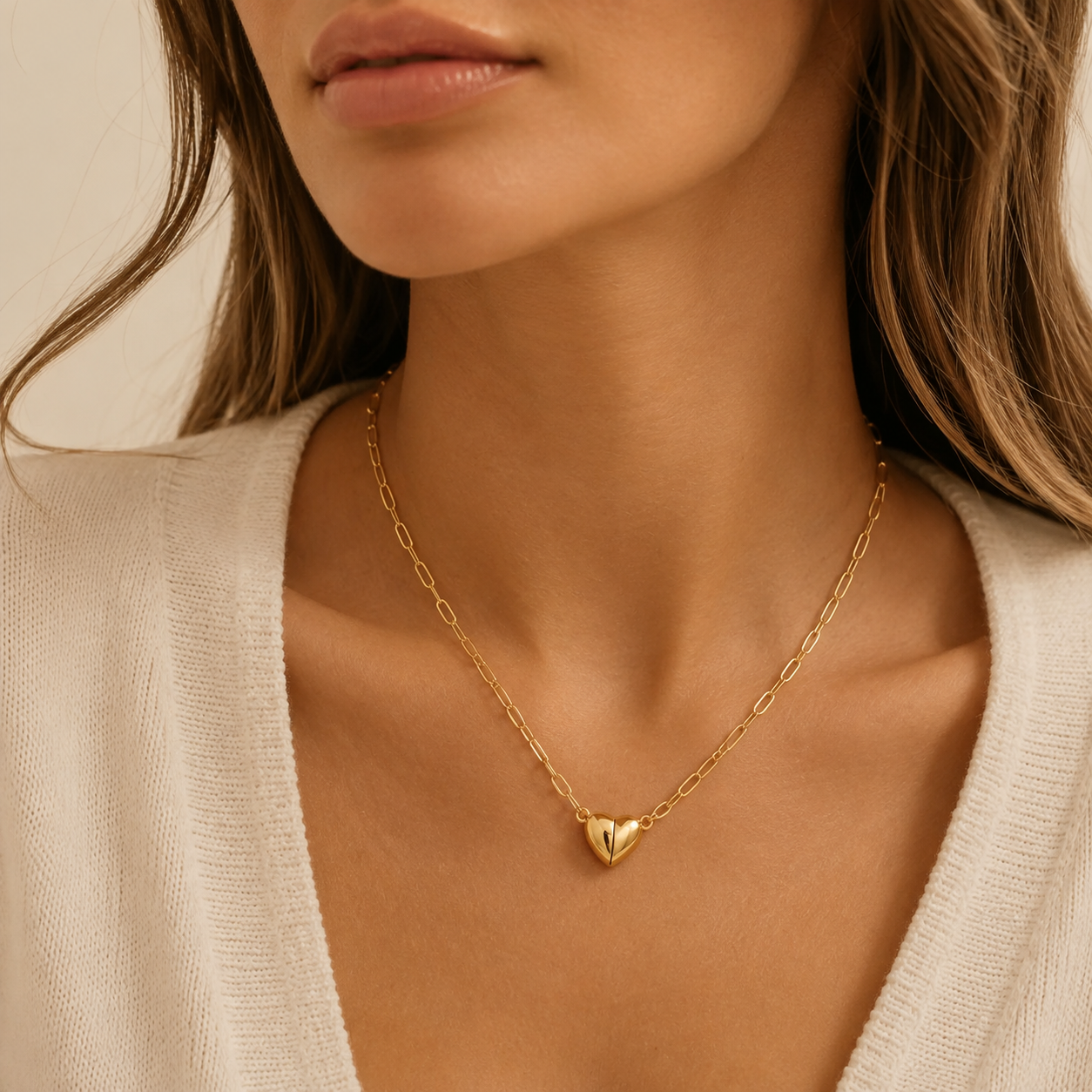 Magnetic Heart Pendant Necklace