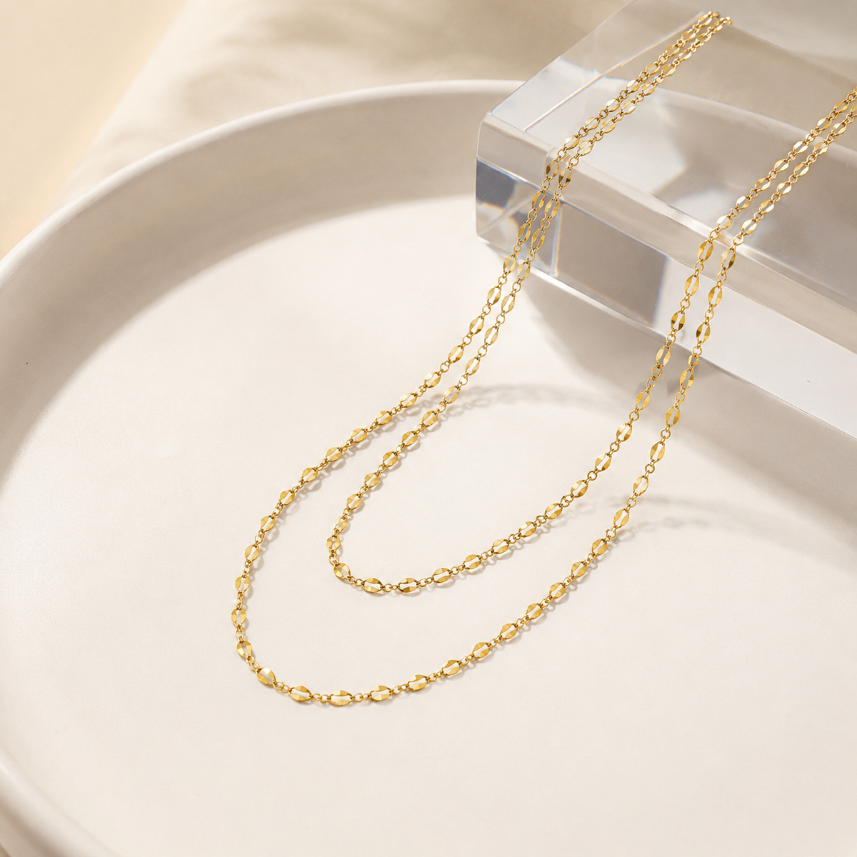 Layered Lips Charm Necklace