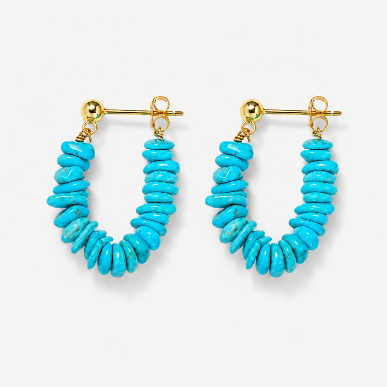 Natural Turquoise U-Shape Earrings