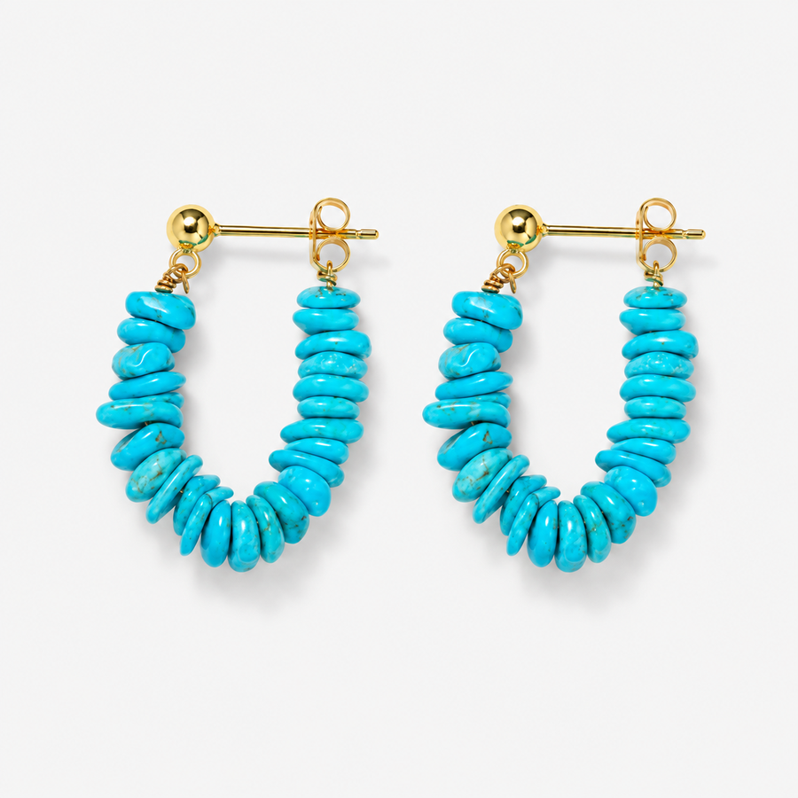 Natural Turquoise U-Shape Earrings
