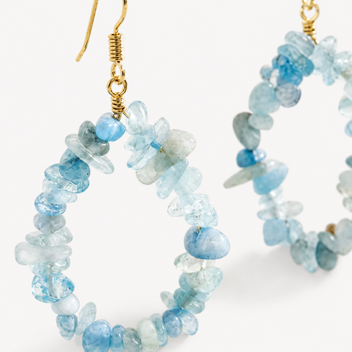 Gemstone Chip Teardrop Earrings