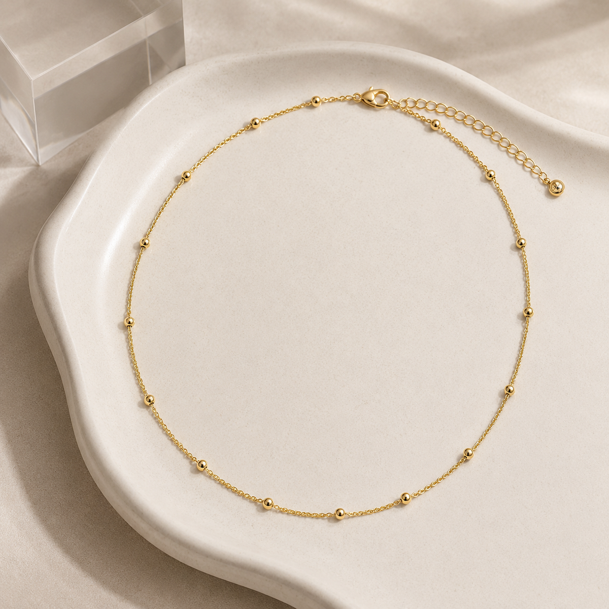 Dainty Beaded Chain Necklace