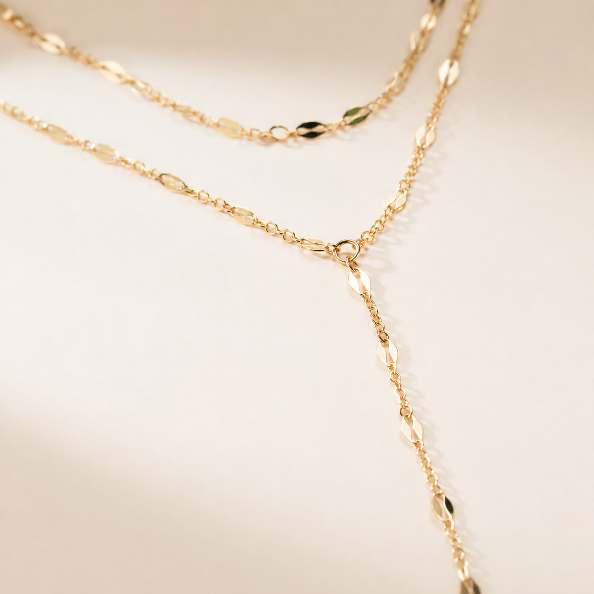 Triple Chain Y Necklace