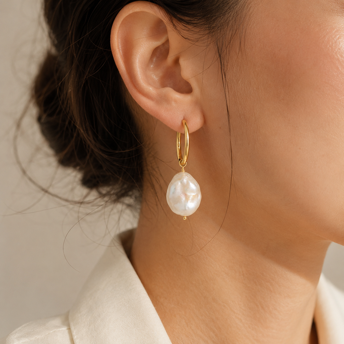 Natural Baroque Pearl Drop Earrings