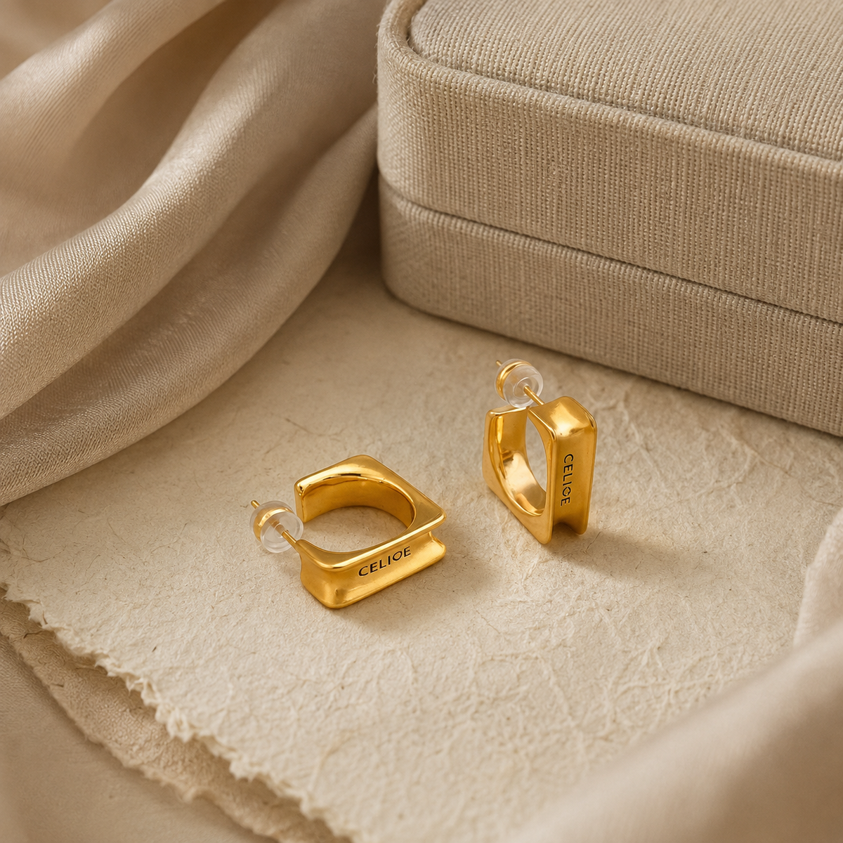 Geometric Square Stud Earrings