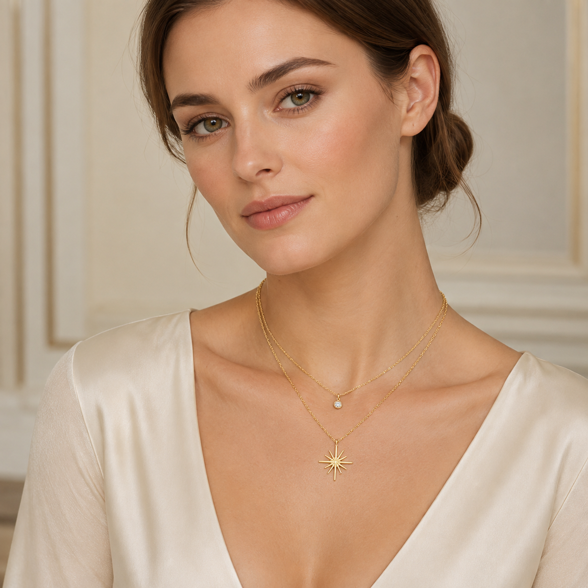 Layered Star CZ Necklace