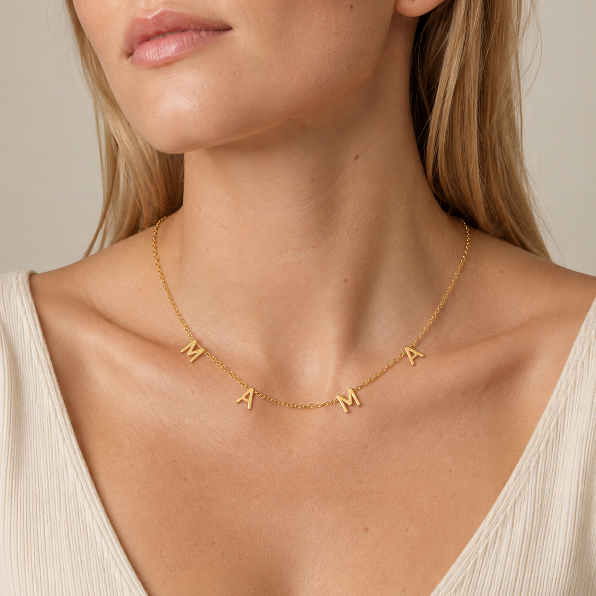 Simple MAMA Letter Necklace