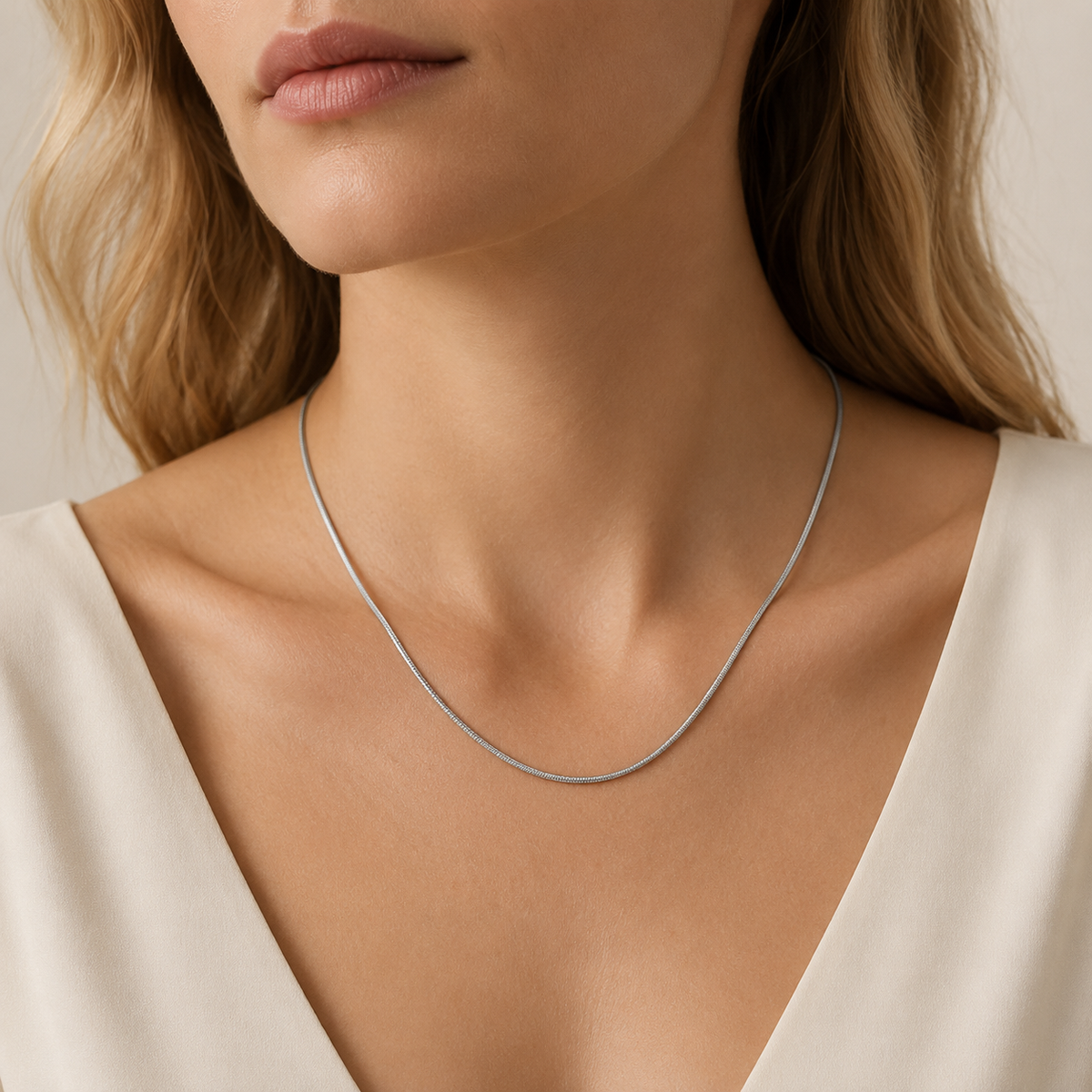 Dainty Flat Snake Chain Necklace