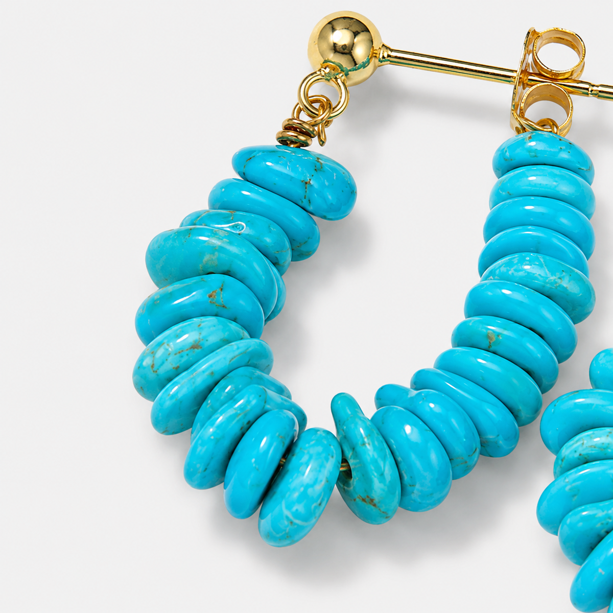 Natural Turquoise U-Shape Earrings
