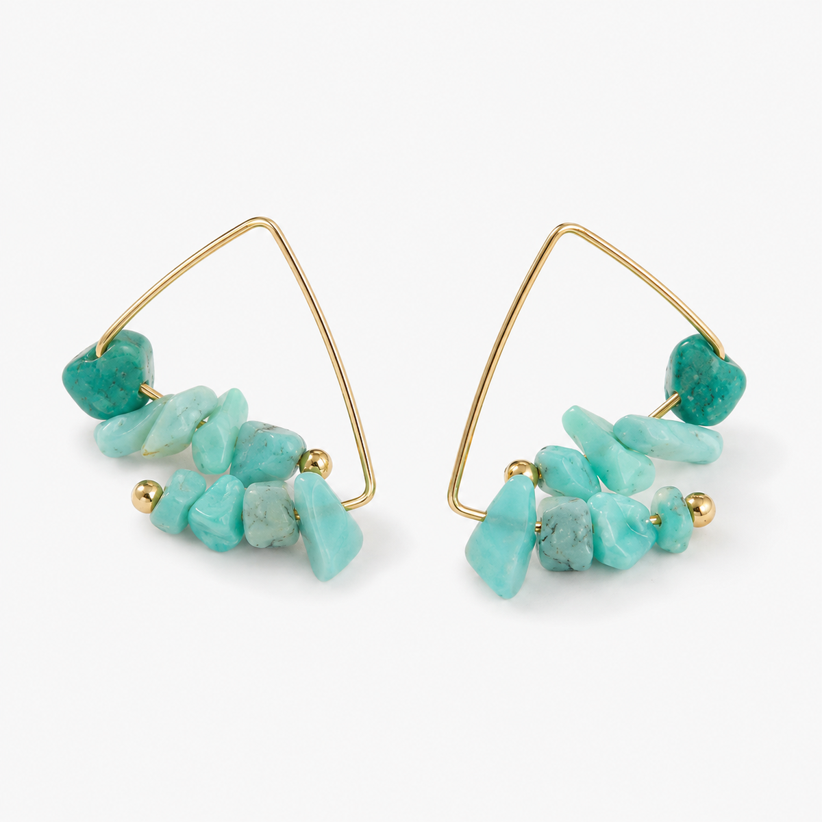 Crystal Chip Triangle Earrings