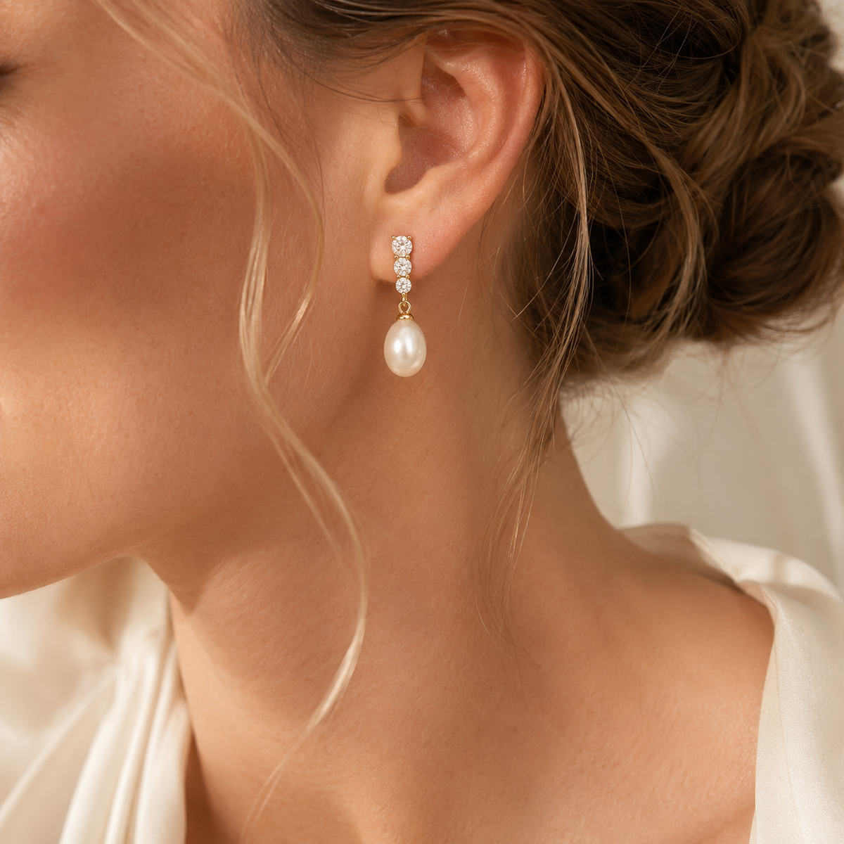 Classic Bridal Pearl Drop Earrings