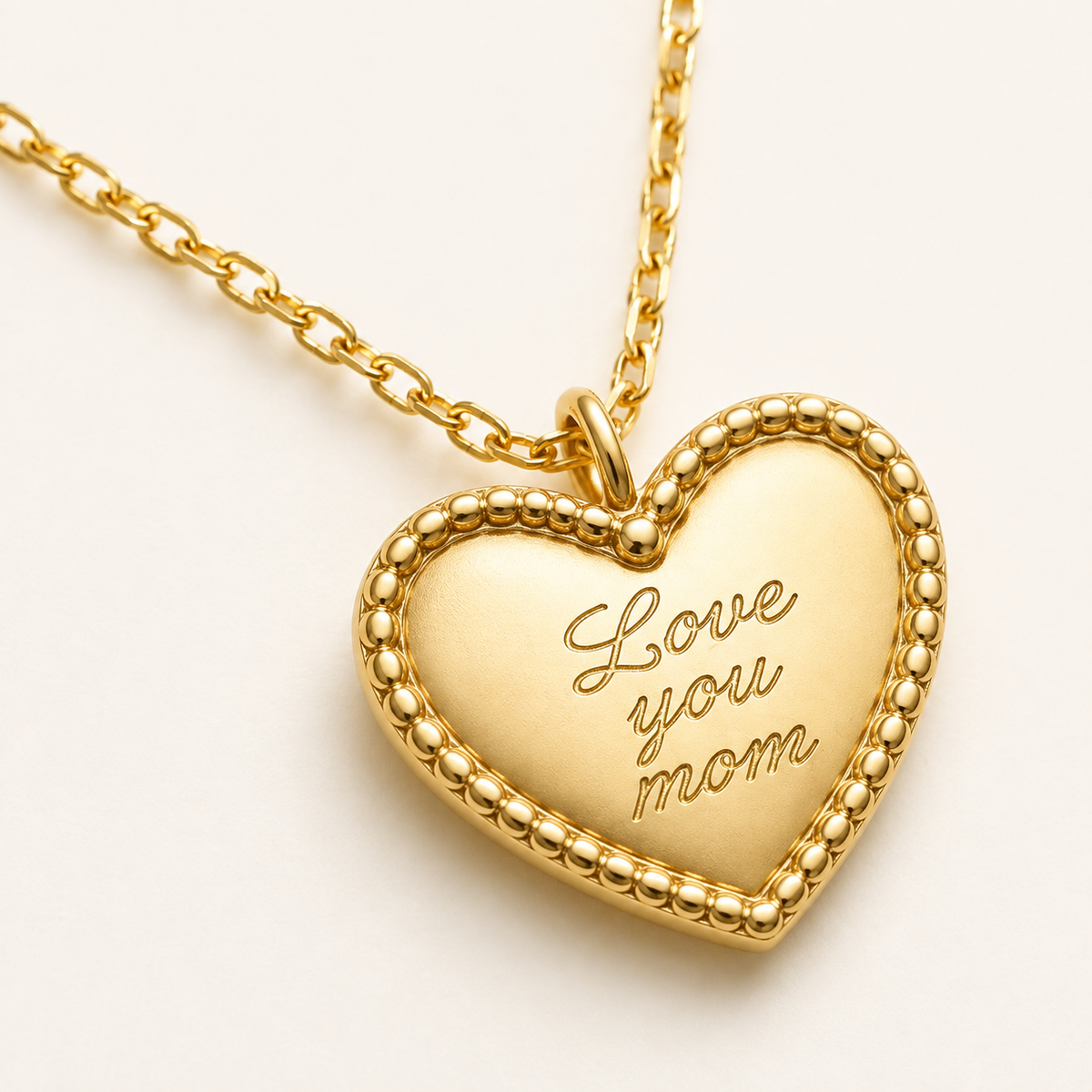 Love Mom Heart Necklace