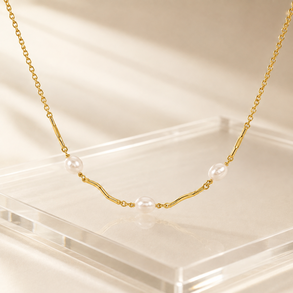 Pearl Bar Choker Necklace