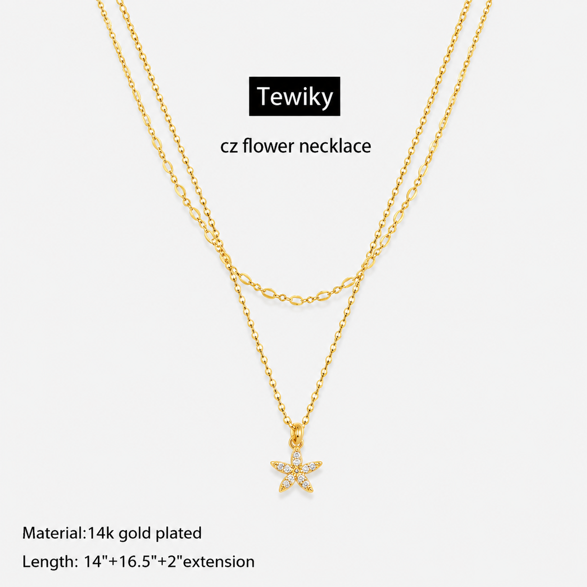 Dainty CZ Flower Necklace