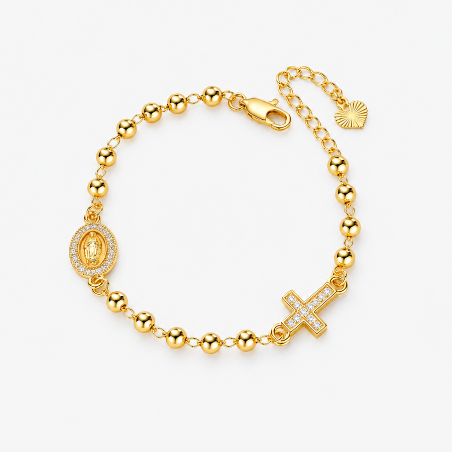 Cross Bracelet Women Pearl Beaded Faith Jewelry