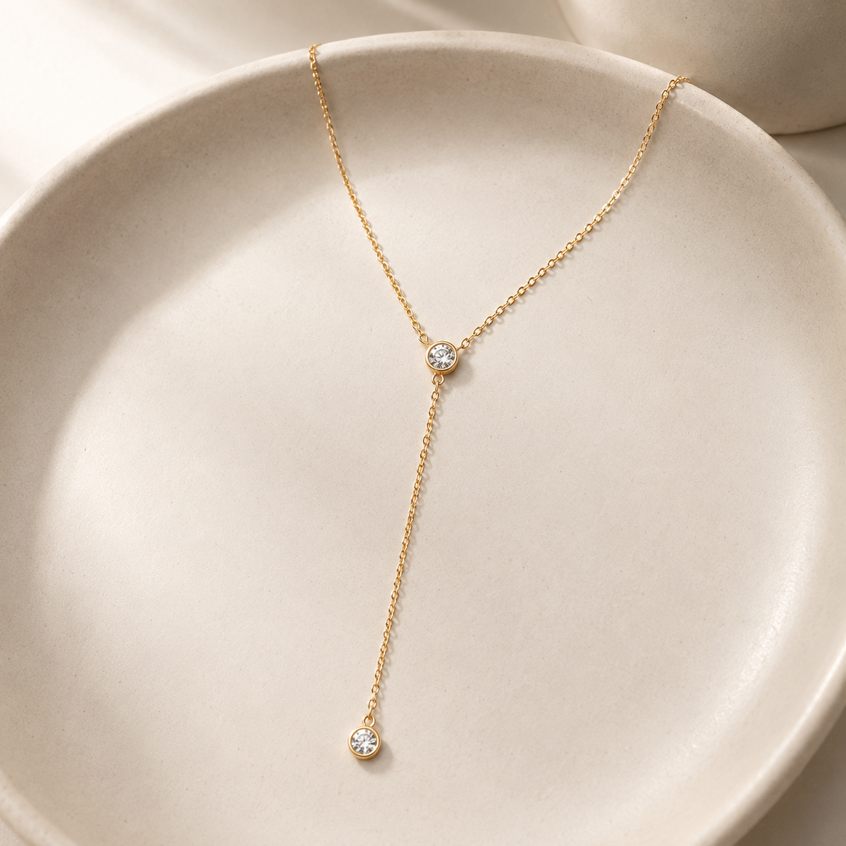 Simple CZ Y Necklace