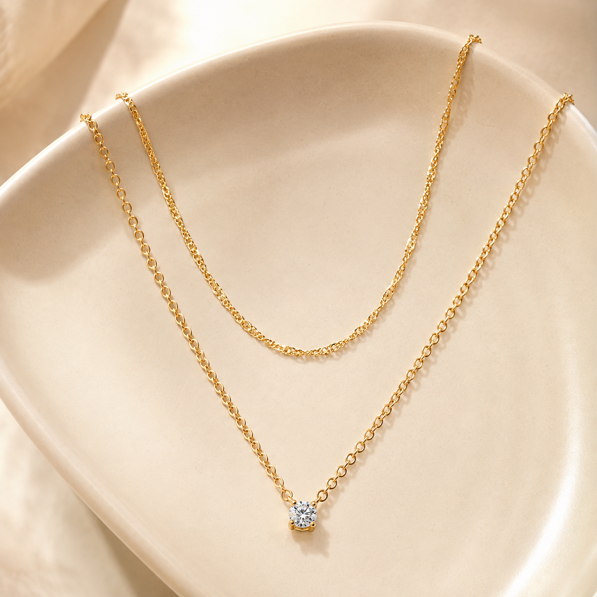 Simple Layered CZ Necklace