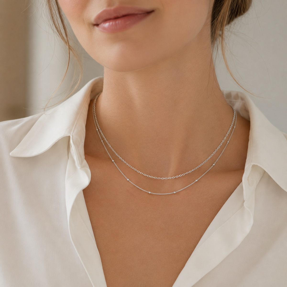 Simple Layered Beaded Necklace