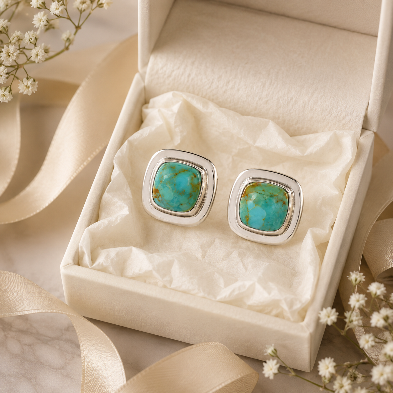 Kingman Turquoise Stud Earrings