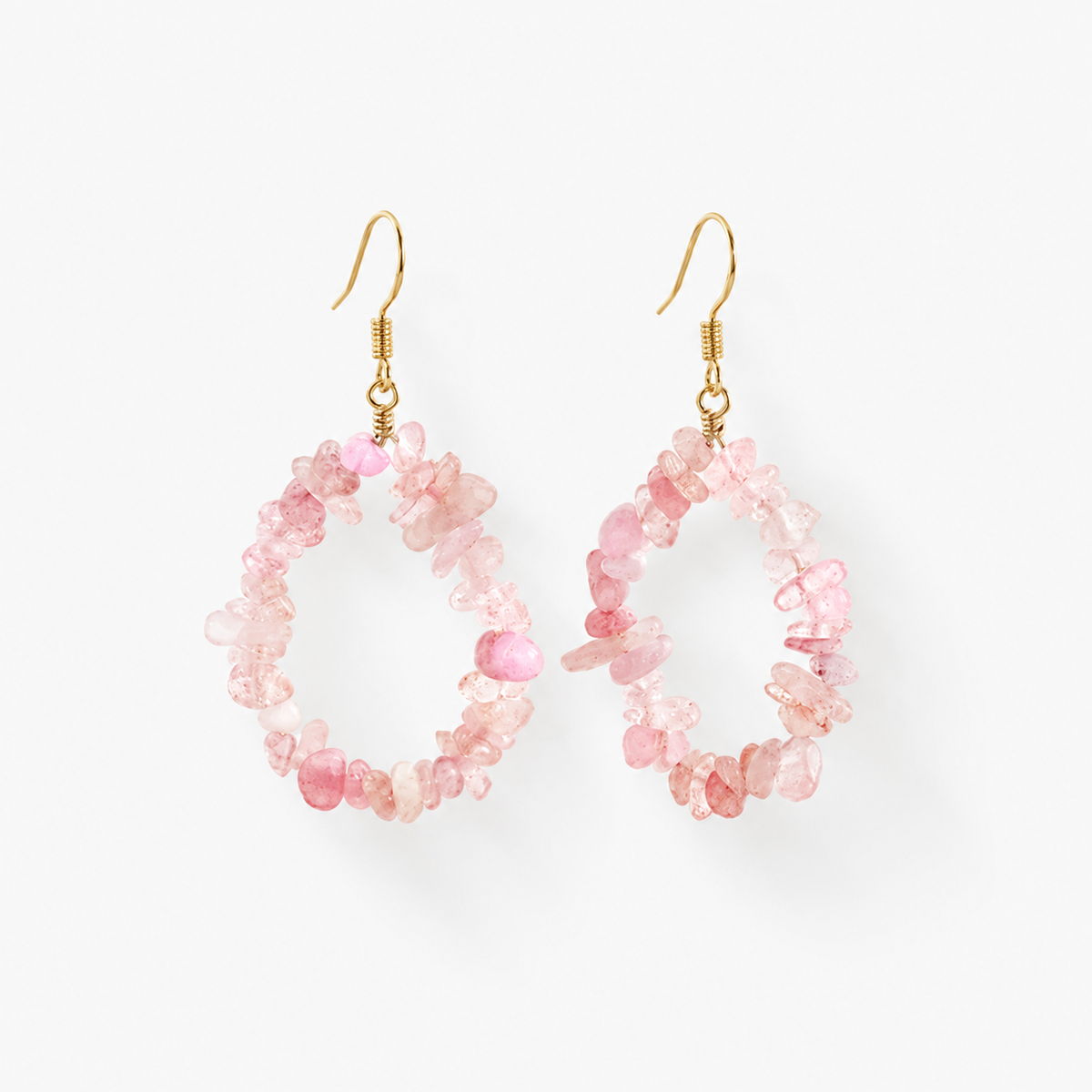 Gemstone Chip Teardrop Earrings