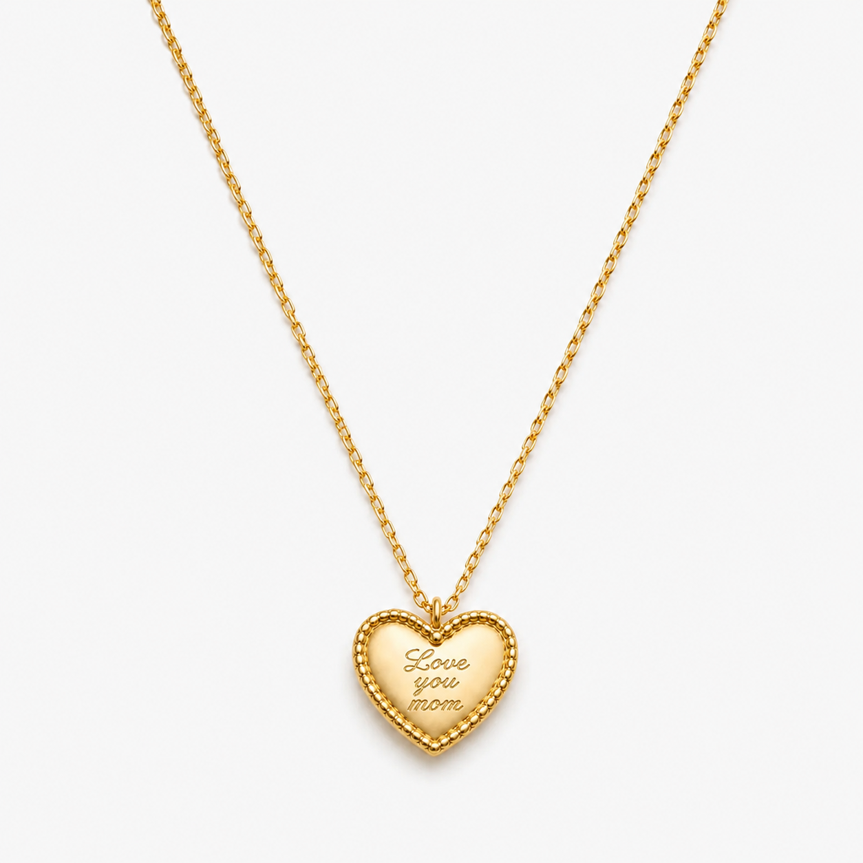 Love Mom Heart Necklace