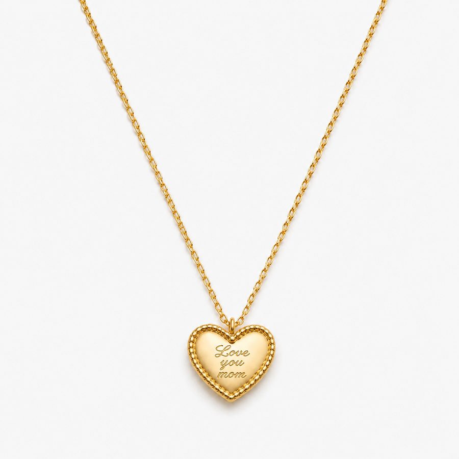 Love Mom Heart Necklace