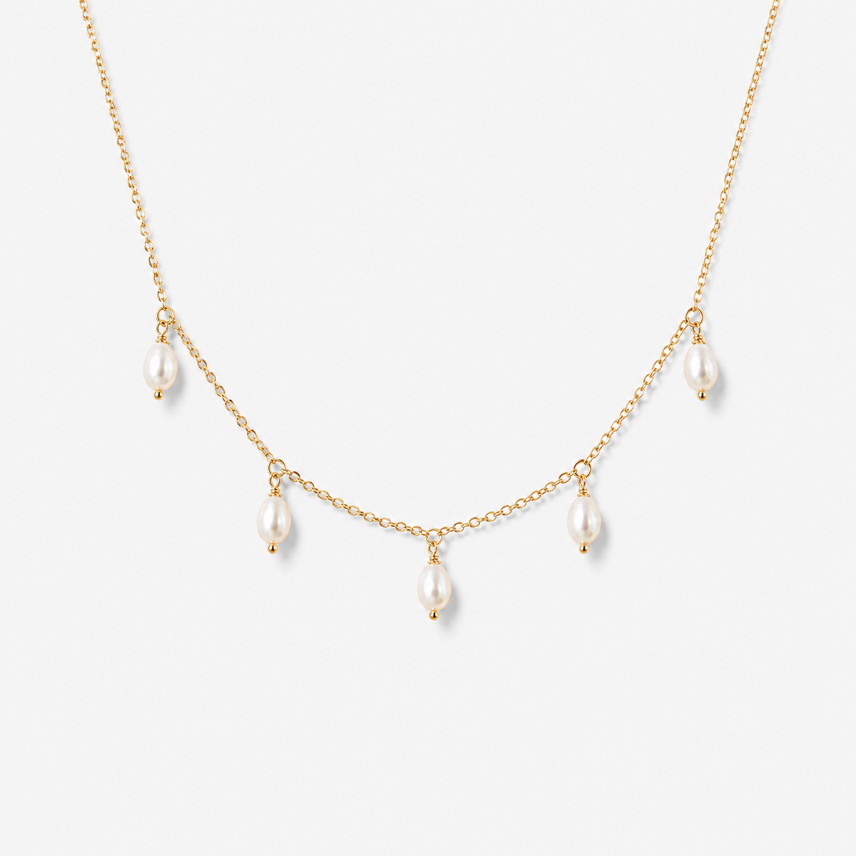 Five 4mm Pearl Choker Necklace