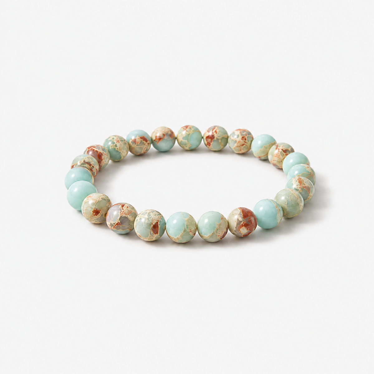 Sea Sediment Jasper-Style Beaded Bracelet