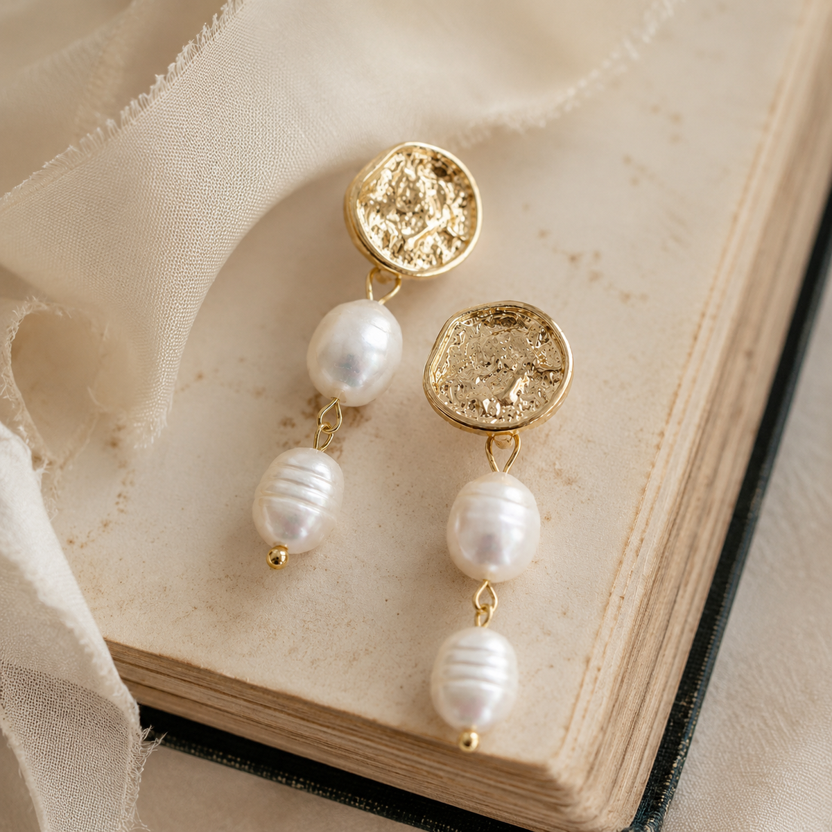 Baroque Freshwater Pearl Drop Stud Earrings