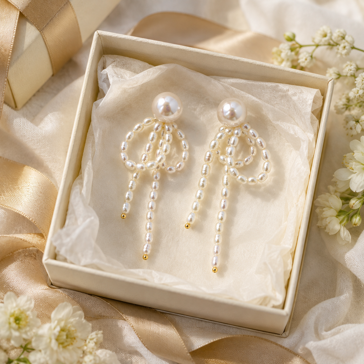 Baroque Pearl Tassel Drop Earrings