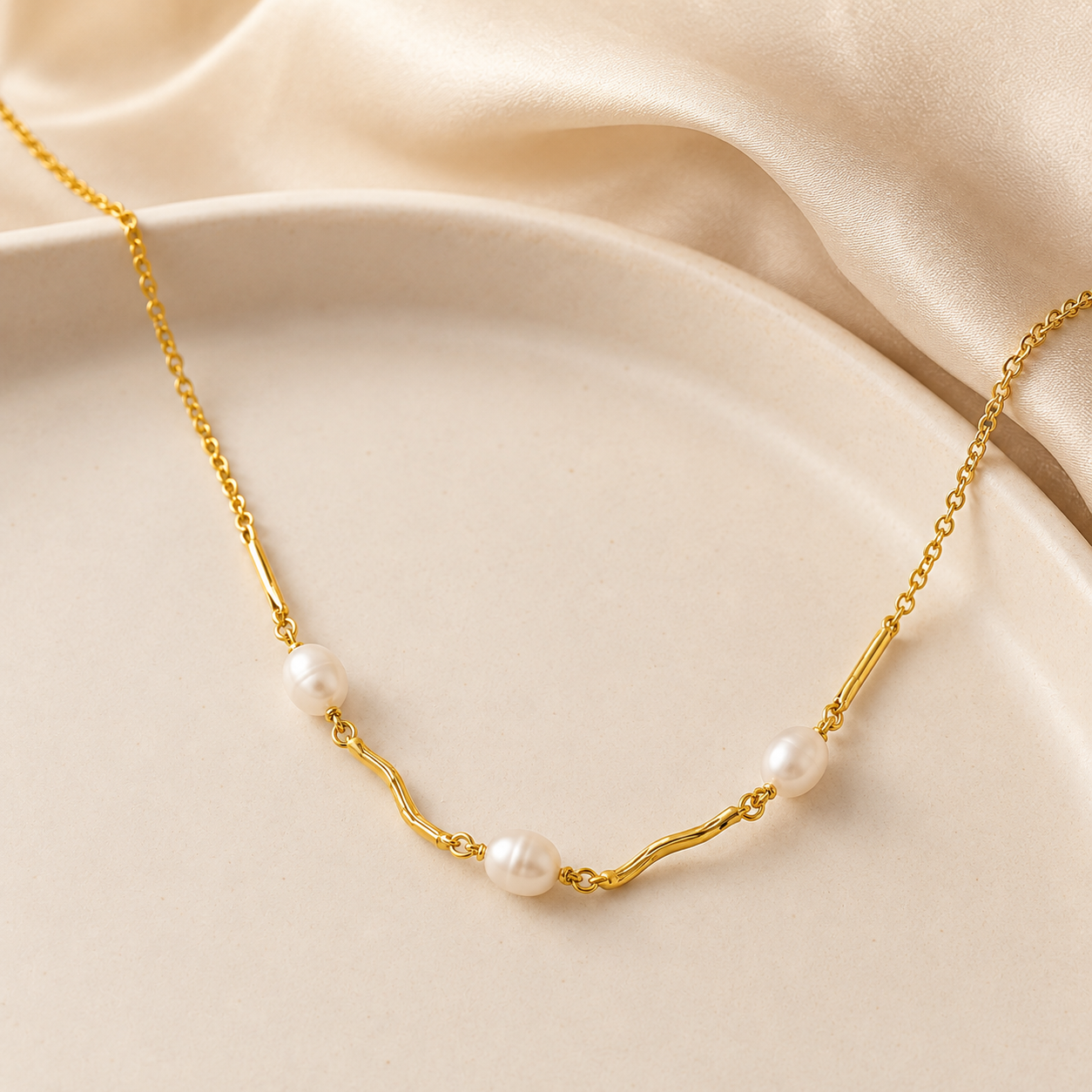Pearl Bar Choker Necklace