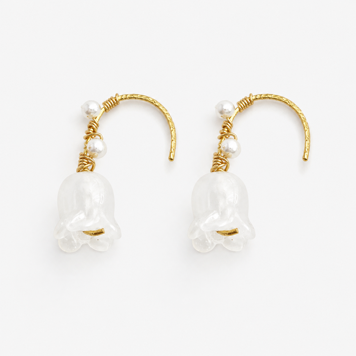 White Magnolia Dangle Earrings