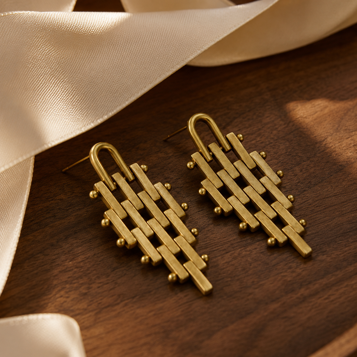 Bold Metal Statement Earrings