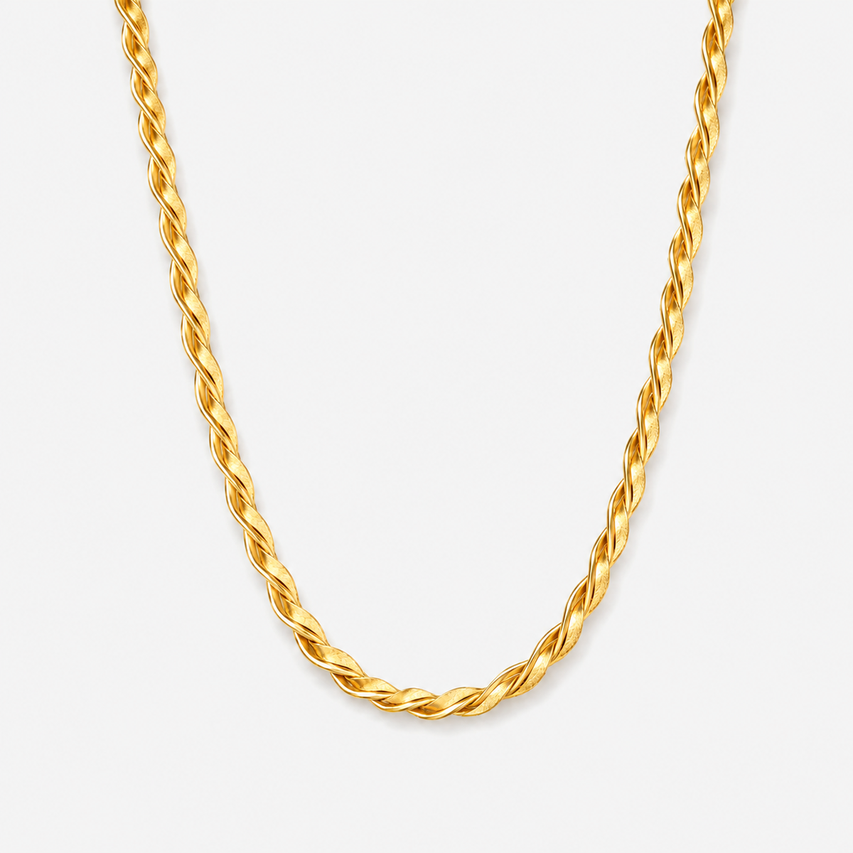 Twisted Herringbone Snake Chain Necklace