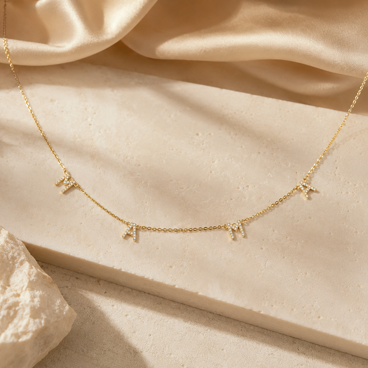 CZ MAMA Letter Necklace