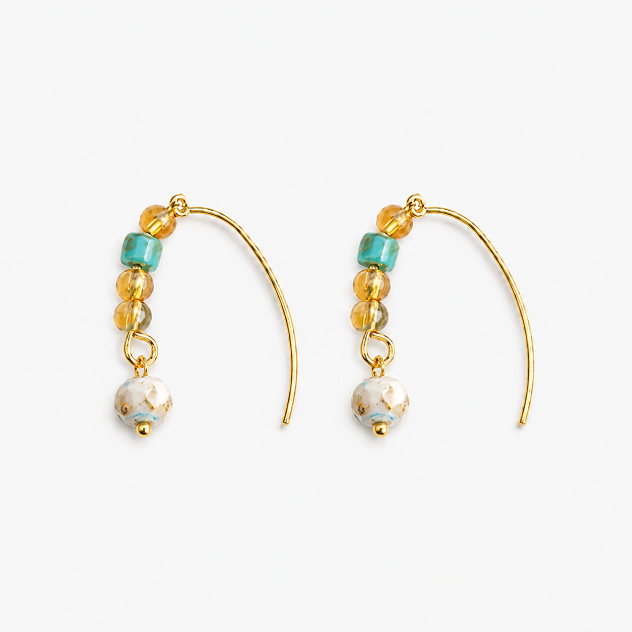 Vintage Colored Glaze Earrings