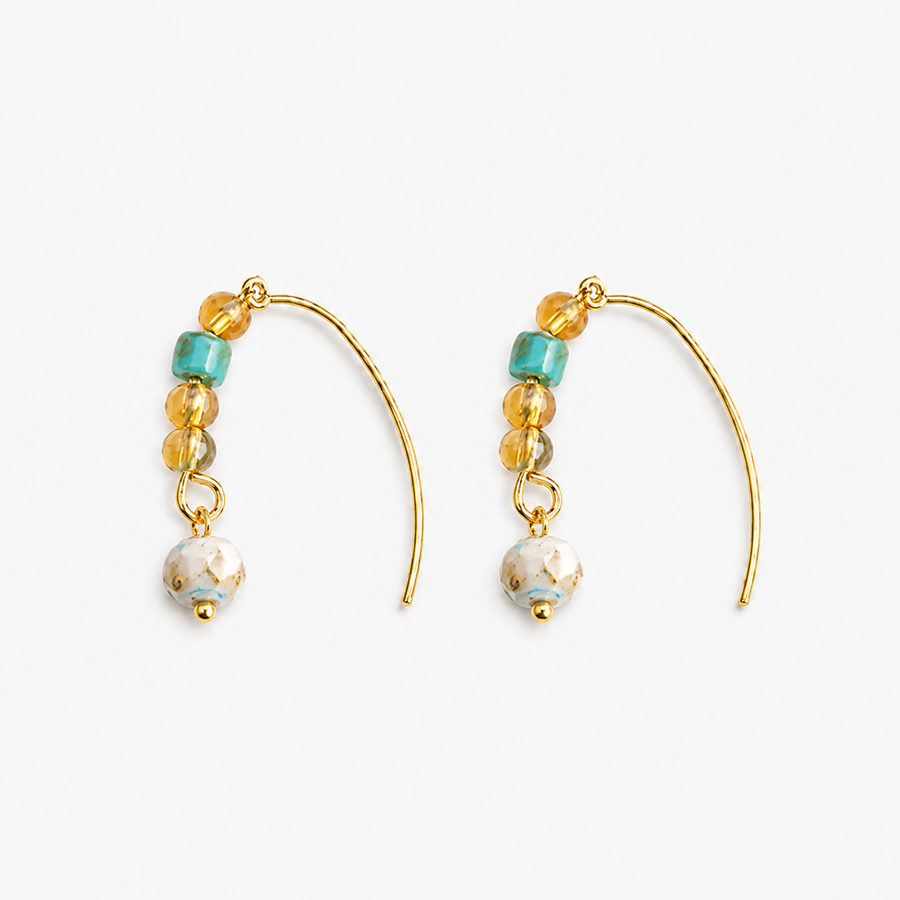 Vintage Colored Glaze Earrings