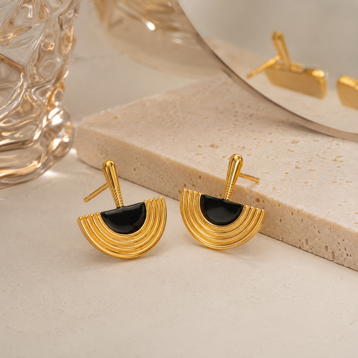 Half-Circle Statement Stud Earrings