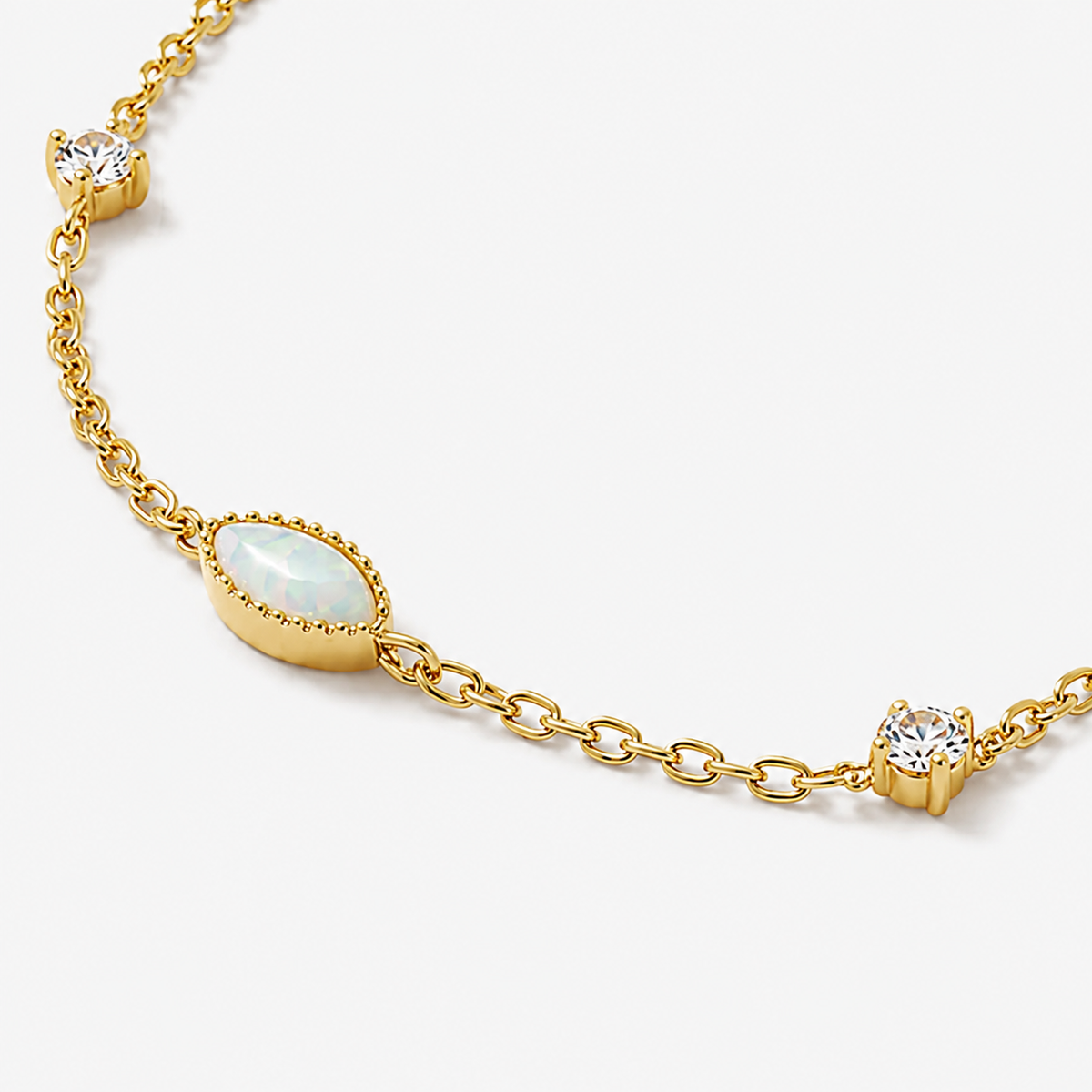 Delicate Opal Station Bracet